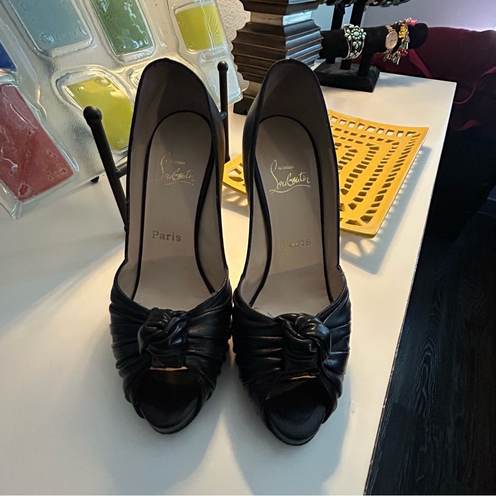 Christian Louboutin Black Peep Toe Heels